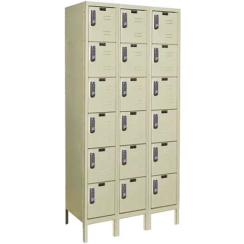 Hallowell UEL3228-6PT Knock-Down Electronic Access Locker Six Tier 3 Wide 12x12x12 - Tan