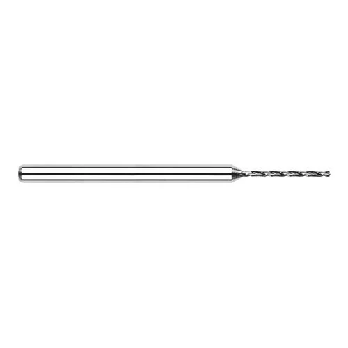 Harvey Tool 20260 | 0.0330" Diameter x 0.3950" Flute Length x 1/8" Straight Shank x 1-1/2" OAL 130 Degree Drill Point Angle Uncoated Solid Carbide Micro Drill Bit