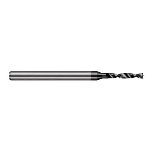 Harvey Tool BSW0380-C4 | 0.965mm Diameter x 3.000mm Shank x 50.000mm OAL 90 Degree Drill Point Amorphous Diamond Coated Solid Carbide Micro Drill Bit
