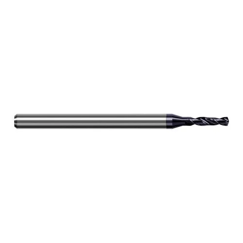Harvey Tool DHE2187-C3 | 5.556mm Diameter x 6.000mm Shank x 75.000mm OAL 140 Degree Drill Point AlTiN Coated Solid Carbide Micro Drill Bit