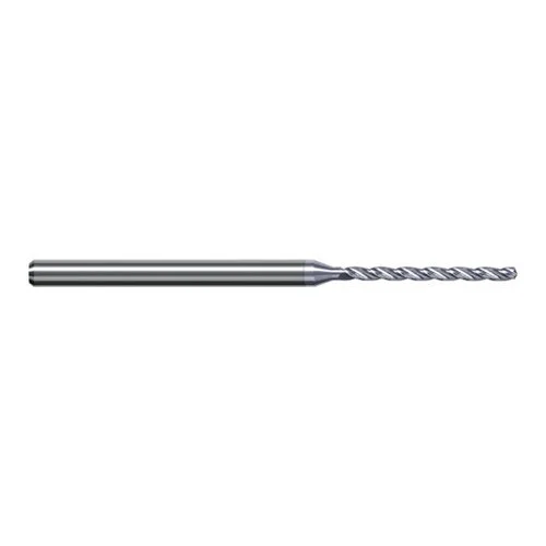 Harvey Tool DQW0196-C8 | 0.500mm Diameter x 3.000mm Shank x 50.000mm OAL 130 Degree Drill Point TiB2 Coated Solid Carbide Micro Drill Bit