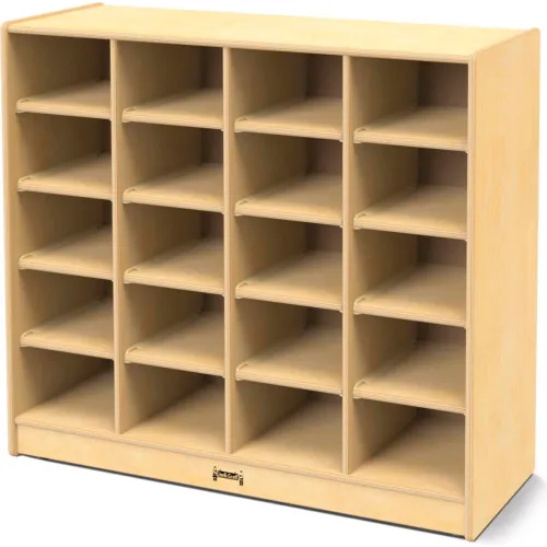 Jonti-Craft® 20 Tray Mobile Cubbie Without Trays, 38-1/2"W x 15"D x 35-1/2"H, Birch Plywood