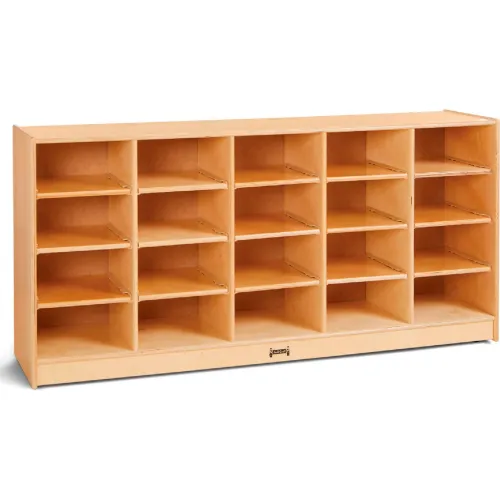 Jonti-Craft® 20 Tub Mobile Cubbie Without Tubs, 60"W x 15"D x 29-1/2"H, Birch Plywood