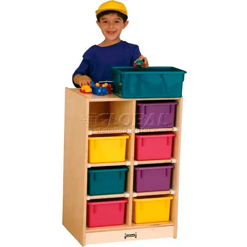 Jonti-Craft® 8 Tray Mobile Cubbie Without Trays, 20"W x 15"D x 29-1/2"H, Birch Plywood