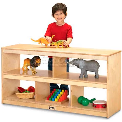 Jonti-Craft® Mobile Open Toddler Shelf Unit, 50"W x 15"D x 24-1/2"H, Birch Plywood