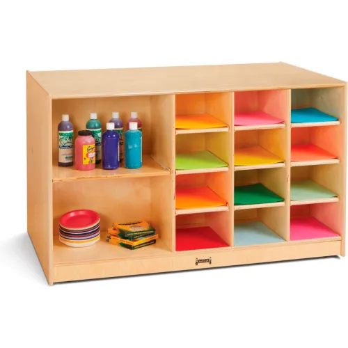 Jonti-Craft® Mobile Storage Island, Twin w/o Tray, 48"W x 29"D x 29-1/2"H, Birch Plywood