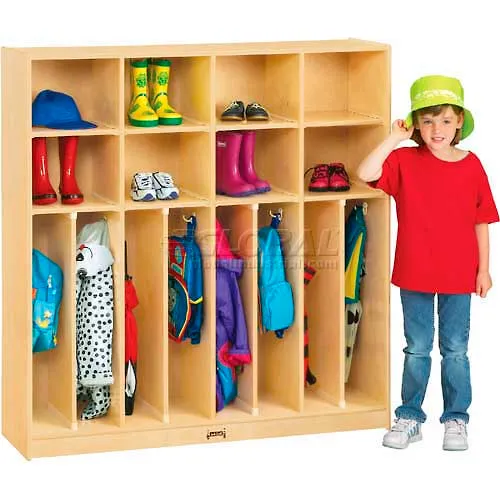 Jonti-Craft® Neat-N-Trim Kid Locker, 8 Wide, 48"W x 15"D x 50-1/2"H, Birch Plywood