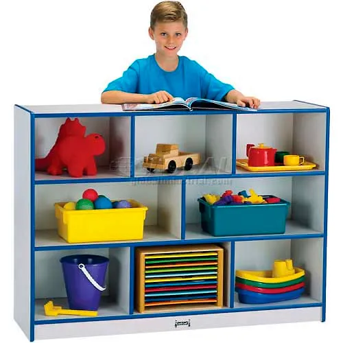 Jonti-Craft® Super-Sized Mobile Single, 48"W x 15"D x 35-1/2"H, Gray Laminate, Black Edge