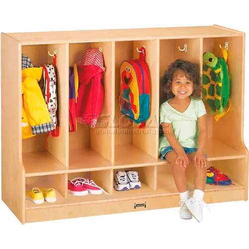 Jonti-Craft® Toddler Coat Locker w/ o Trays, 5 Wide, 48"W x 17-1/2"D x 35"H, Birch Plywood