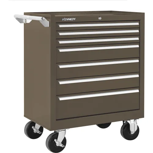 Kennedy® K1800 7 Drawer Roller Cabinet, 27"W x 18" x 34-15/16"H, Brown