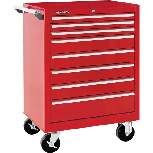 Kennedy® K1800 8 Drawer Roller Cabinet, 27"W x 18" x 39"H, Red