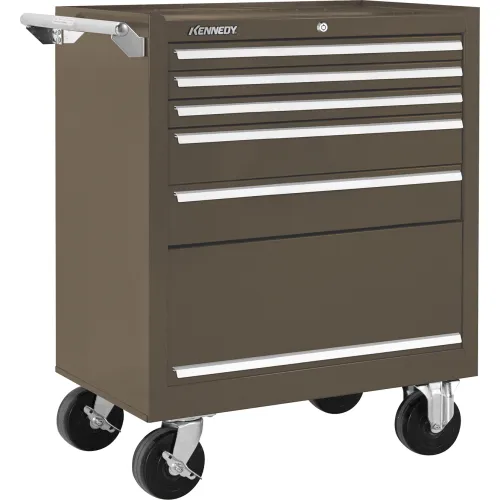 Kennedy® K2000 5 Drawer Roller Cabinet With Compartment, 29"W x 20" x 34-15/16"H, Red
