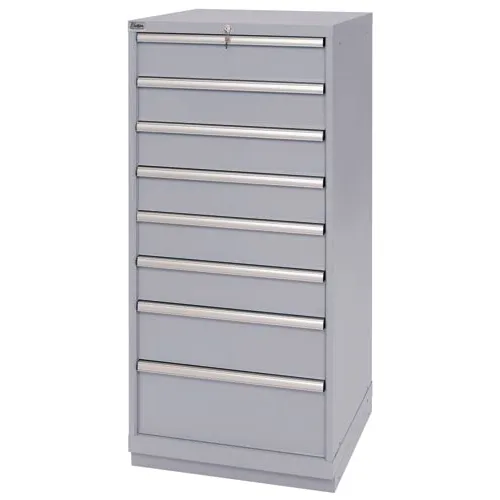 Lista® 8 Drawer Standard Width Cabinet - Light Gray, Individual Lock