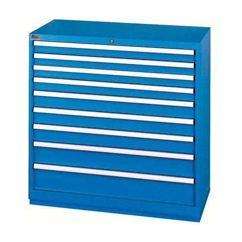 Lista® Shallow Depth Cabinet, 9 Drawers, 40-1/4"W x 22-1/2"D x 41-3/4"H, Bright Blue