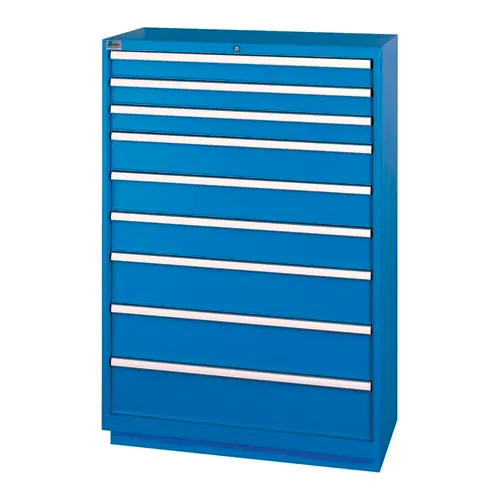 Lista® Shallow Depth Cabinet, 9 Drawers, 40-1/4"W x 22-1/2"D x 59-1/2"H, Bright Blue