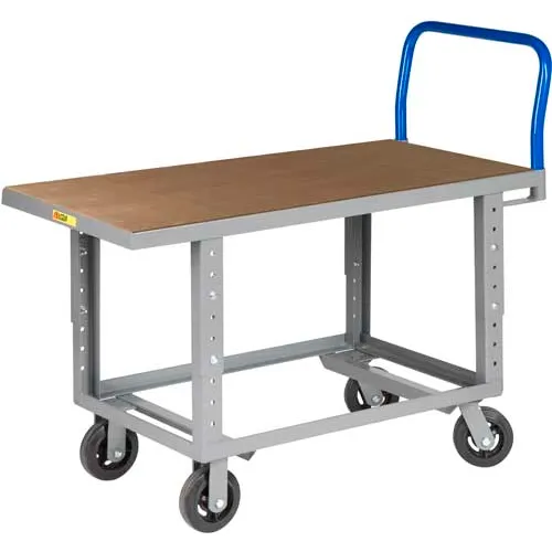 Little Giant® Adjustable Work Height Platform Truck RNH-3048-6MR-AH - Hardboard Top - 30 x 48