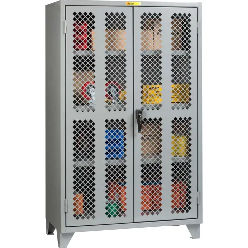 Little Giant® High-Vis Storage Cabinet, 3 Adj. Shelves, 60"W x 26"D x 78"H, All-Welded, Gray