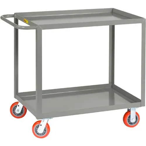 Little Giant® Service Cart w/2 Tray Shelves, 2000 lb. Capacity, 53"L x 24"W x 35"H, Gray