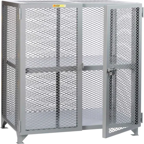 Little Giant® Welded Storage Locker, Center Shelf, 49"W x 33"D x 52"H, Gray, Assembled