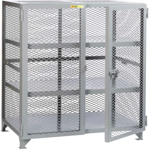 Little Giant® Welded Vented Locker, 2 Shelves, 61"W x 27"D x 52"H, Gray, Assembled