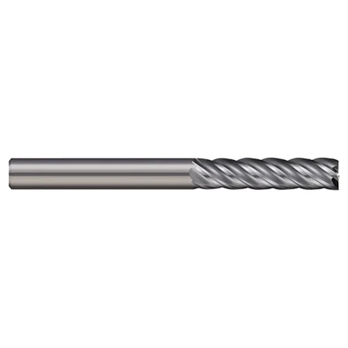 Micro 100 VLM-375-5 | 3/8" Diameter x 3/8" Shank x 1-1/4" LOC x 3" OAL 5 Flute Uncoated Carbide Square End Mill For Steels & High Temperature Alloys