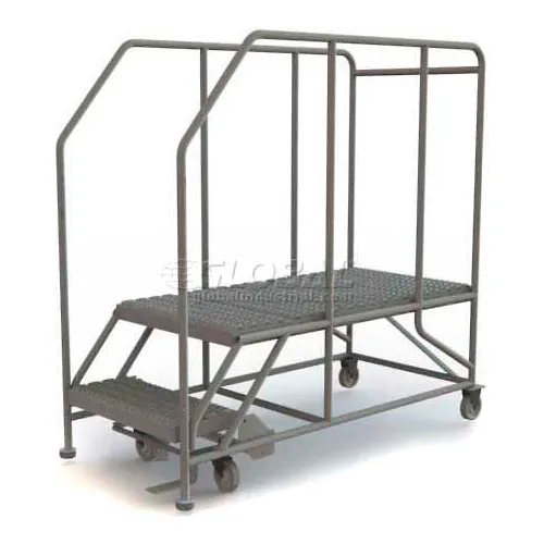 Mobile 2 Step Steel 24"W X 48"L Work Platform Ladder - 800 Lb. Capacity - WLWP122448SL