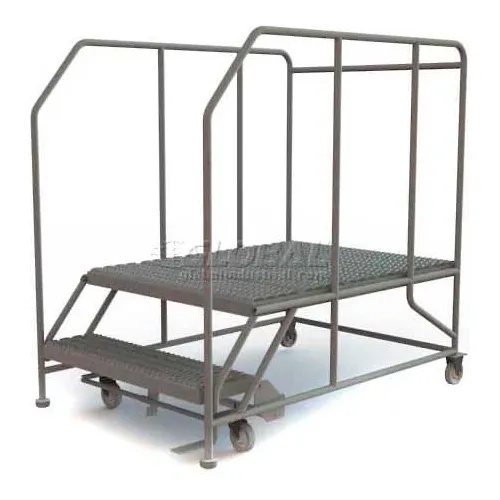 Mobile 2 Step Steel 36"W X 48"L Work Platform Ladder - 800 Lb. Capacity - WLWP123648SL