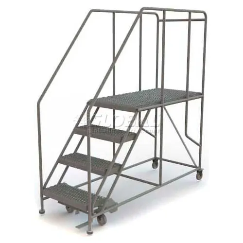 Mobile 4 Step Steel 24"W X 48"L Work Platform Ladder - 800 Lb. Capacity - WLWP142448SL