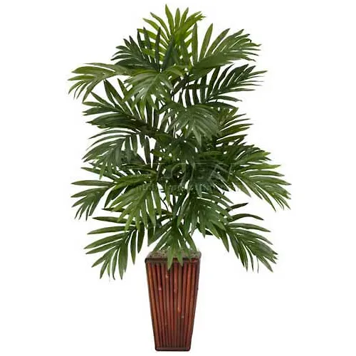 Nearly Natural Areca Palm with Bamboo Vase Silk Plant