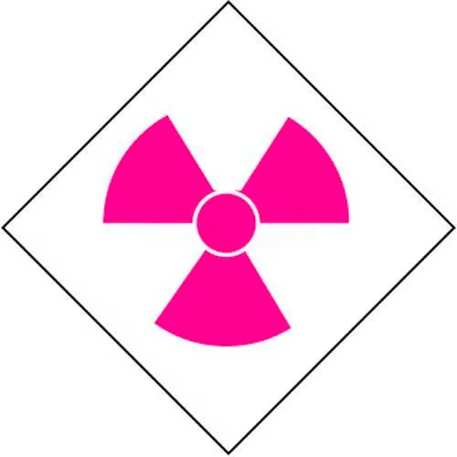 NMC DCL154 NFPA Label Symbol, Radiation, 5" X 5", White/Pink, 5/Pk
