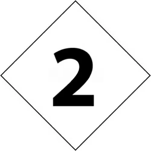 NMC DCN22 NFPA Label Number, 2, 2-1/2" X 2-1/2", White/Black, 5/Pk