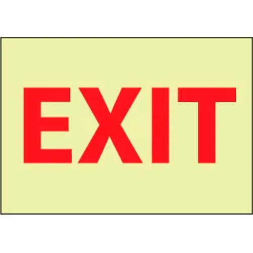 NMC GL12PB Fire Sign, Exit, 10" X 14", White/Red