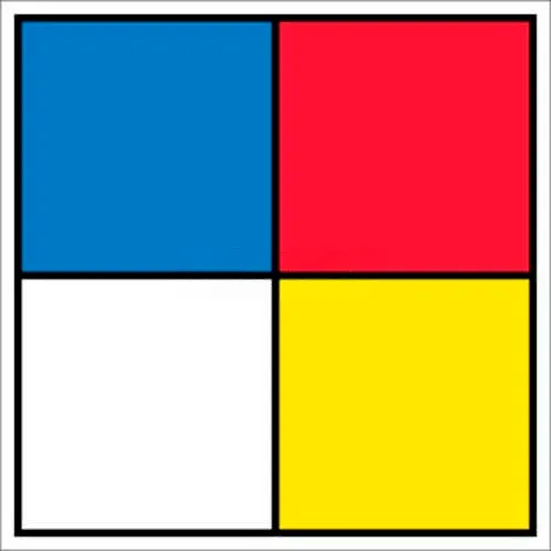 NMC HMS15P Hazardous Materials Systems Label, 15-1/2" X 15-1/2", Red/Yellow/White/Blue, 5/Pk