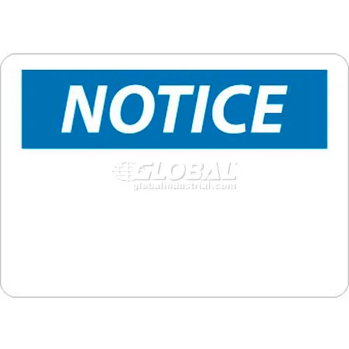 NMC N1RB OSHA Sign, Notice (Heading Only), 10" X 14", White/Blue