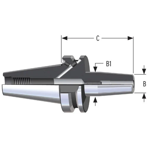 Parlec C40-M12SF80-9 | 12.00mm Hole Diameter x 80.00mm Projection CAT40 24.00mm Nose Diameter 25,000 RPM Shrink Fit Tool Holder & Adapter