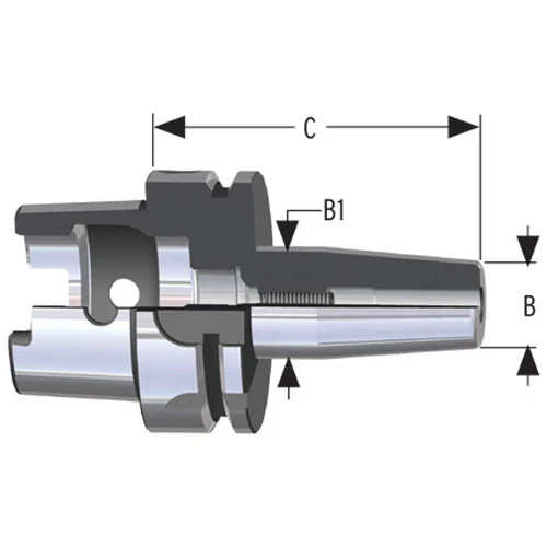 Parlec H63A-12SF472-9 | 1-1/4" Hole Diameter x 4.720" Projection HSK63A 1.730" Nose Diameter 25,000 RPM Shrink Fit Tool Holder & Adapter