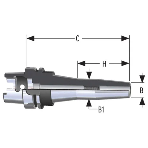 Parlec H63A-62SF630-9 | 5/8" Hole Diameter x 6.30" Projection HSK63A 1.06" Nose Diameter 25,000 RPM Shrink Fit Tool Holder & Adapter