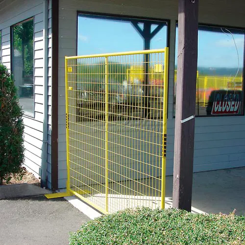 Perimeter Patrol™ Welded Wire Yellow Powder Coat Fence - 7'6"Wx6'H 12 Panel Kit