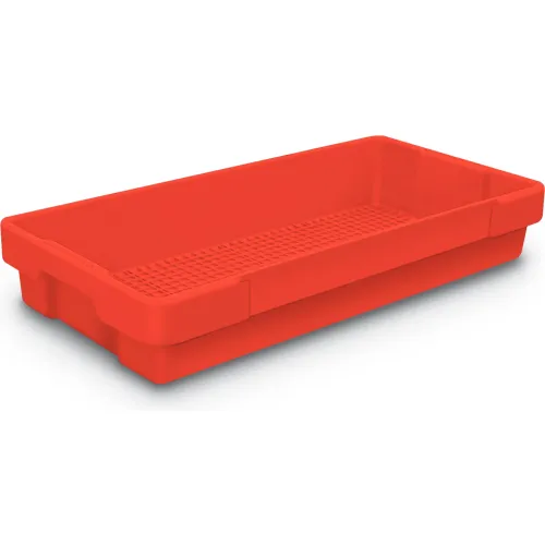Plastic Utility Tray Red 26" L x 12-1/2" W x 4-1/2 H - Pkg Qty 5