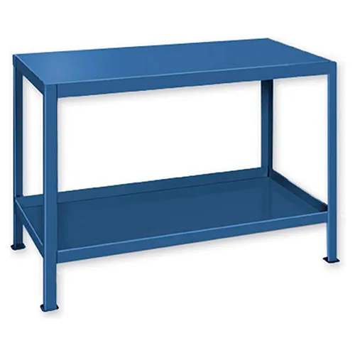 Pucel™ Stationary Machine Table W/ 2 Shelves, 36"W x 18"D, Blue