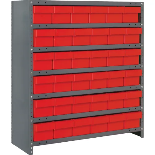 Quantum CL1239-601 Closed Shelving Euro Drawer Unit - 36x12x39 - 36 Euro Drawers Red