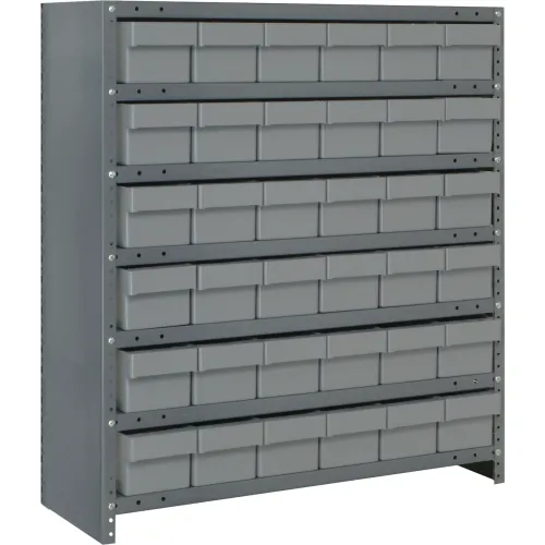 Quantum CL1839-602 Closed Shelving Euro Drawer Unit - 36x18x39 - 36 Euro Drawers Gray