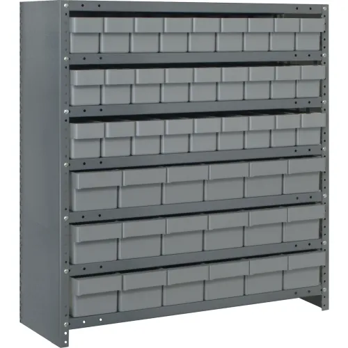 Quantum CL1839-624 Closed Shelving Euro Drawer Unit - 36x18x39 - 45 Euro Drawers Gray