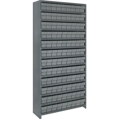 Quantum CL1875-604 Closed Shelving Euro Drawer Unit - 36x18x75 - 108 Euro Drawers Gray