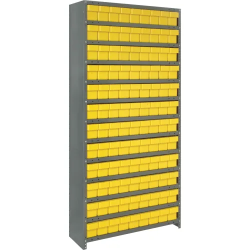 Quantum CL1875-604 Closed Shelving Euro Drawer Unit - 36x18x75 - 108 Euro Drawers Yellow