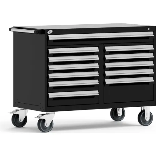 Rousseau Metal 12 Drawer Mobile Multi-Drawer Cabinet - 48"Wx27"Dx37-1/2"H Avalanche Blue