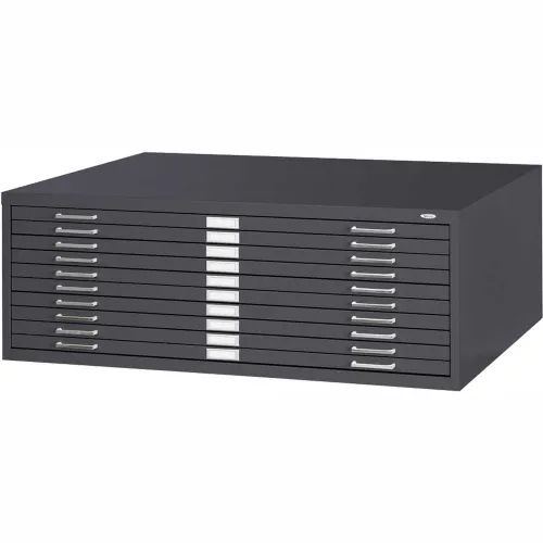 Safco® 10 Drawer Blueprint Flat File Cabinet, 46-1/2”W, Black
