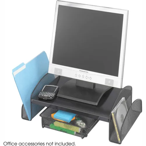 Safco® Products 2159BL Onyx™ Mesh Monitor Stand, Black