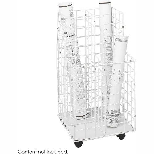Safco® Wire File Roll Storage with 4 Compartment, 16-1/4"W, White