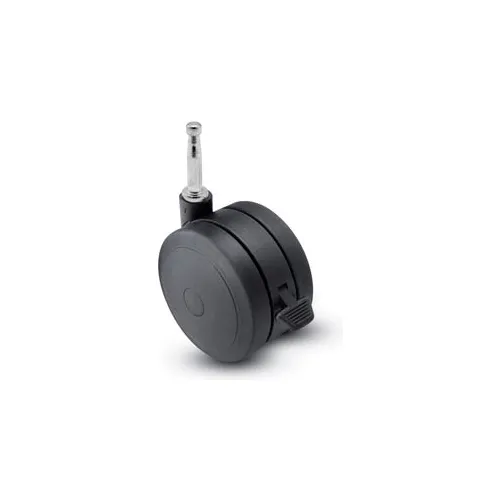 Shepherd® Grip Neck Stem Soft Tread Caster with Brake - 50mm Dia. 5/16 x 1-1/2 Stem Black
